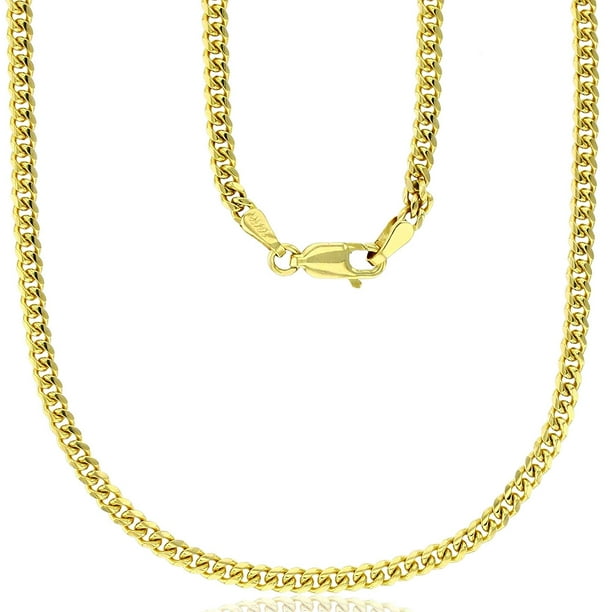 14K Yellow Gold 2.85mm Semi-Solid Curb Link Chain Necklace Bracelet or Anklet 
